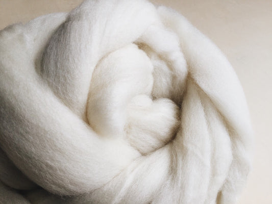 Portuguese merino wool top - Natural white