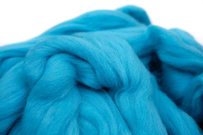 Portuguese merino wool top - Cyan (20)