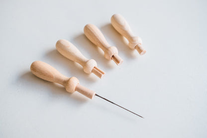 Felting needle wooden grip - 1 needle